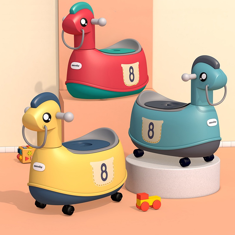 Toddler Potty Training Seat - مرحاض أطفال متعدد الوظائف بعجلات عالمية